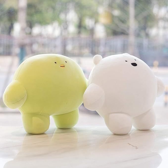 REFAHB 9 inch Cute Bear Plush Stuffed Animal Body Pillow Fat Cartoon Cylindrical Body Pillows for Kids, Super Soft Hugging Toy Gifts for Bedding, Kids Sleeping Nap Kawaii Pillow