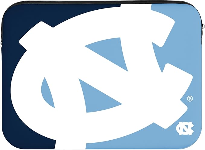 FOCO NCAA Official 15" Inch Colorblock Primary Logo Zipper Laptop Computer Sleeve Case Bag (North Carolina Tar Heels)