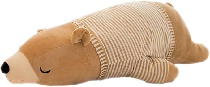 MMTTAO Stuffed Polar Bear Animal Plush Toy 20 Inch Large Brown Sleeping Bear Animal Stuff Soft Plushies Cute Dolls Collection Huggable Pillow Cushion Birthday Gift for Kids Child Boys Girls, 20Inches