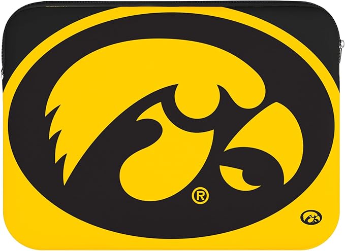 FOCO NCAA Official 15" Inch Colorblock Primary Logo Zipper Laptop Computer Sleeve Case Bag (Iowa Hawkeyes)