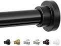Mcrbeay Shower Curtain Rod, 1" Diameter Heavy Duty Tension Shower Rod, Non Slip Adjustable 28-74 inch No Drilling Shower Curtain Rods Spring Tension For Bathroom, Shower Stall, No Rust, Black