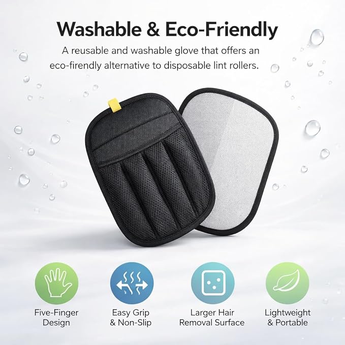 Pet Hair Removal Glove for Cats & Dogs, Upgraded Five-Finger Electrostatic Pet Hair Gloves, Reusable Magic Brush Pet Hair Remover Tool for Laundry, Couch, Carpet, Car Seat