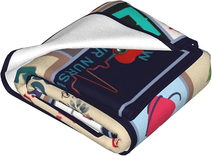 Nurse Blanket, Nursing Throw Blanket, Retirement Gifts, Soft Fleece Flannel Bedding Gifts for Men Women Girls Adults Stuff Plush for Couch Sofa Bed Office Room Decor 40"X50"