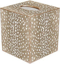 Marye-Kelley Tan Antelope Tissue Box Cover Neutral Decorative Accent Bathroom Décor, Beige