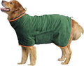 HhiMyOct Dog Drying Coat - Fast Drying Dog Towel Robe - Microfiber Super Absorbent Pet Bathrobe, Adjustable Collar & Belly Strap Pet Coat Pet Bath Robe Towel (X-Large, Green)