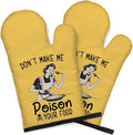 DYJYBMY Don't Let Me Poison Your Food Funny Oven Double Mitts (One Pair), Funny Vintage Ladies Kitchen Gadgets for Women, Housewarming Gift for Chef Friends, Hostess Baking Gift for Mom Sisters