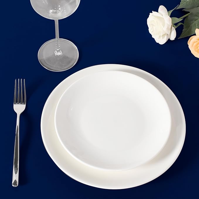 sancua Round Tablecloth 120 Inch Diameter, 8 Pack - Circle Polyester Fabric Table Cloth for Wedding Party Reception Banquet Birthday, Washable Formal Table Cover (Fit 48-96 Inch Tables), Navy Blue