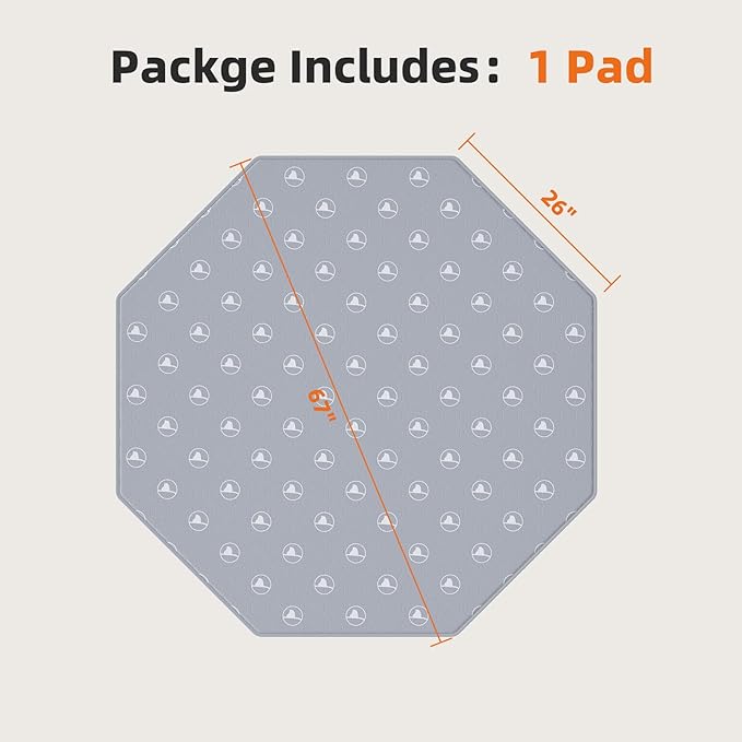 PJYuCien Washable Pee Pads for Dogs 1 Pack, 67" x 26" Octagonal Non-Slip and Leak-Proof Pee Mat, Puppy Training Pads for Whelping, Playpen, Crate, Bed （24/30/36/42'' 8 Panels Pen）