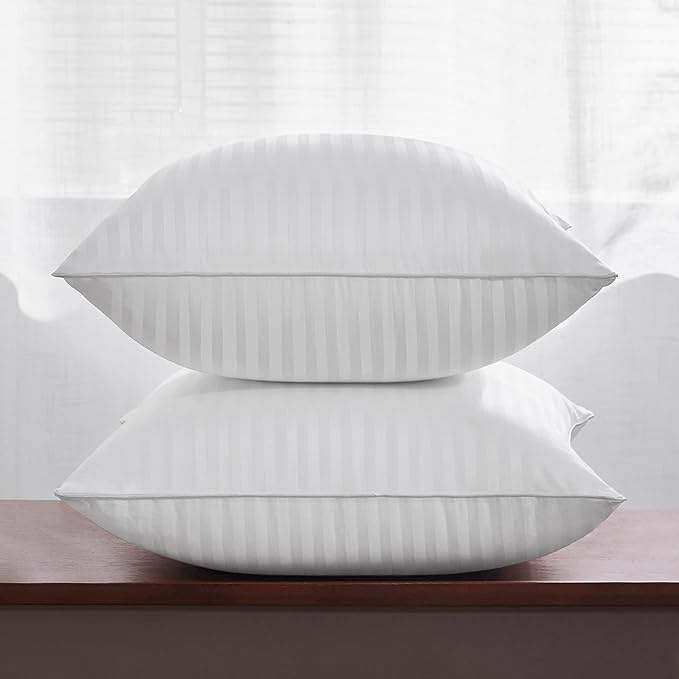Oubonun 28 x 28 Throw Pillow Inserts, Firm and Fluffy Decorative Square Pillows for Couch Bed Sofa with Soft Cotton Cover White Cushion with Down Alternative Pack of 2