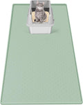 Bartuke Cat Litter Mat, Extra Large 51" x 25.6" Silicone Mat Litter Trapping Mat for Scatter Control, Soft on Kitty Paws, Easy to Clean (Green)