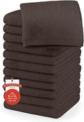 RIVERSIDE 12 Pack Washcloths - 12x12 Inches, 500 GSM, 100% Ring-Spun Cotton - Soft, Absorbent & Durable Face and Body Towels - for Bathroom, Spa, Gym, Makeup Removal & Everyday Use - Brown