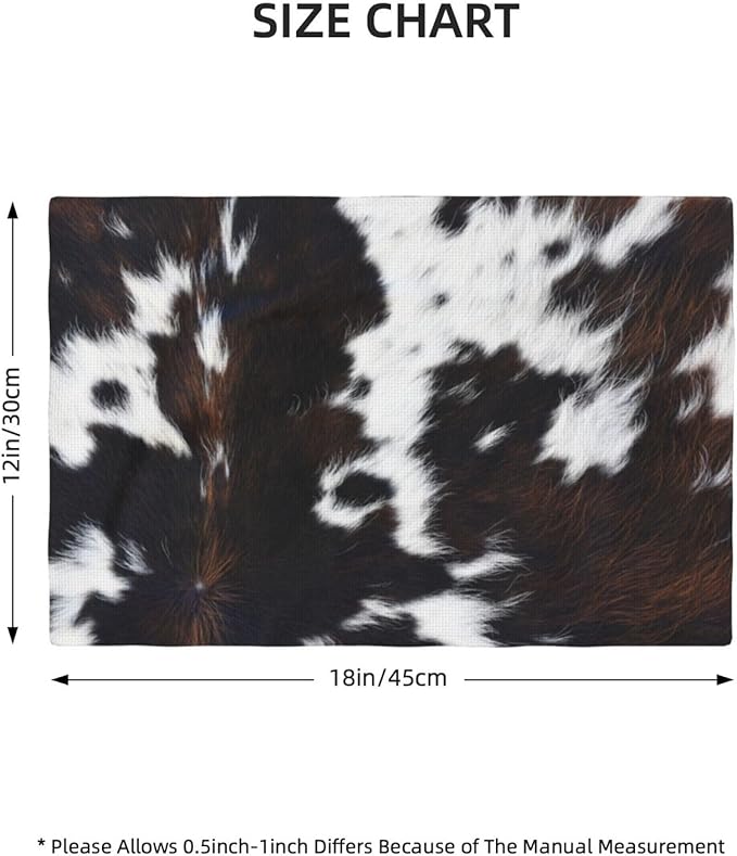 Vintage Cowhide Animal Placemats, Natural Rustic Farm Vintage Cow Animal Fur Texture Print Washable Fabric Placemats Table Kitchen Dining Party 12x18 Inch Set of 4