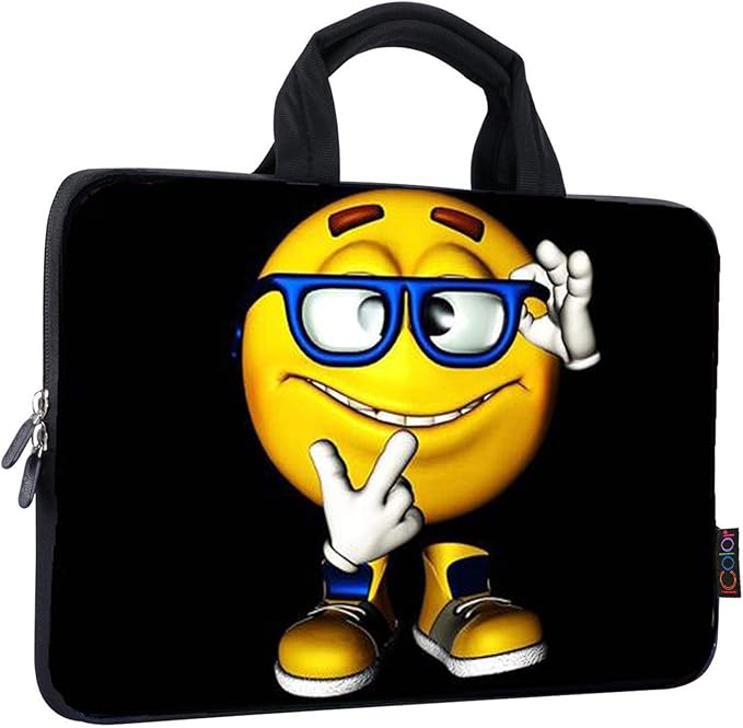 iColor 14 15 15.4 15.6 inch Laptop Handle Bag Case Pouch Holder Notebook Sleeve Neoprene Cover Soft Carring Travel Case for Chromebook 14 15 MacBook Cute Boy ICB-06