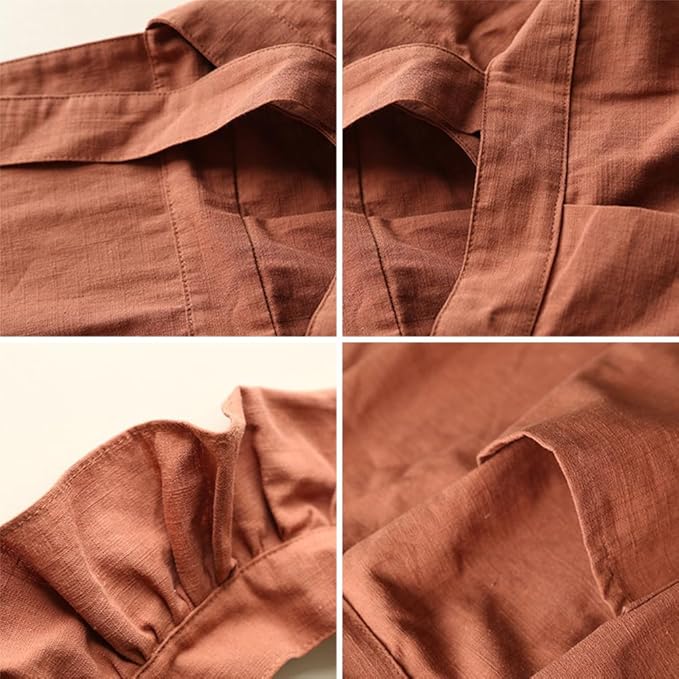 ODIZLI Frill Apron for Women Cotton Cross Back Vintage Ruffle Apron for Garden Cooking Aprons