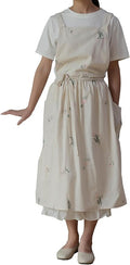 Japanese apron Women-Cross Back Apron for Women with Pockets, Pinafore Aprons, Womens Cotton Linen Apron