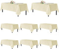 sancua Beige Tablecloths for 6 Foot Rectangle Tables, 8 Pack - Washable Polyester Fabric Table Cloth for Wedding Party, Birthday, Banquet Reception, 54x108 Inch
