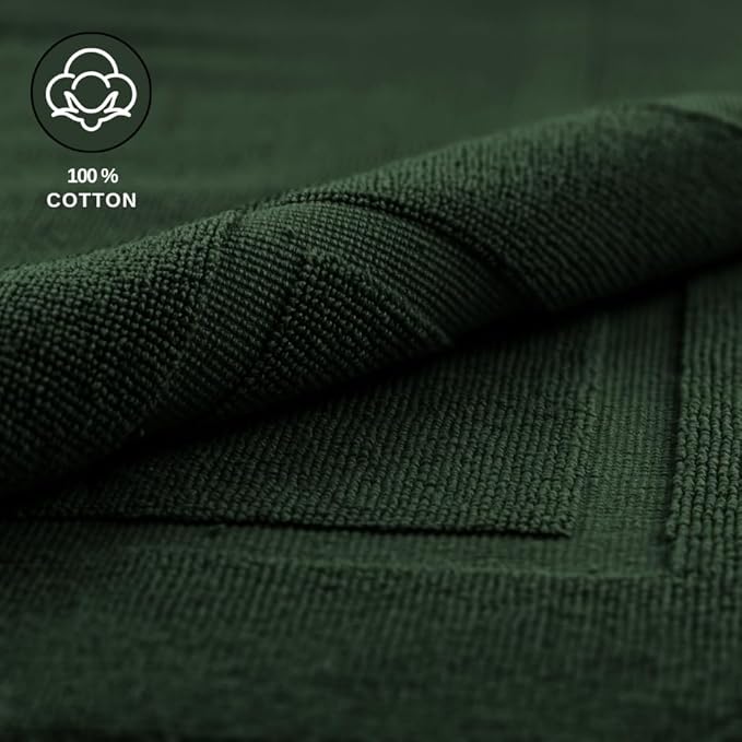 ELITE Emporium Home Collection 2-Piece Cotton Bathroom Mat Set, 21" x 34" - 100% Cotton, Absorbent, Quick-Dry, Bath Towel Mats for Floor, Hunter Green [Not a Bathroom Rug]