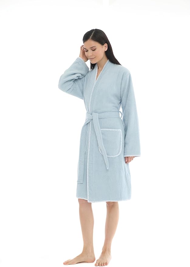Seritaine Robes for Women, 100% Turkish Cotton Womens Robe, Luxury, Terry Cloth Long Spa Bathrobe