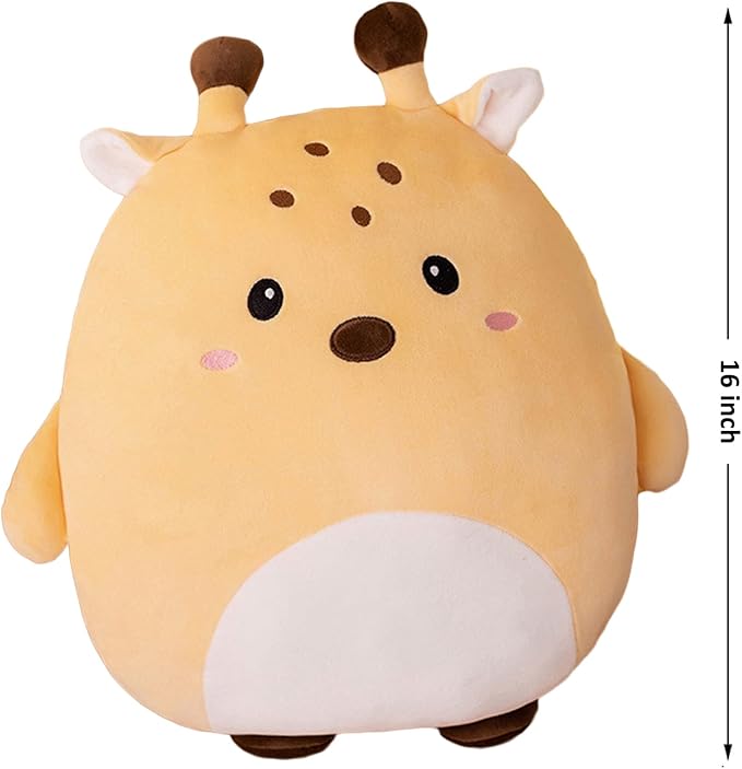lannery Deer Plush Pillow, 16 inch, Cartoon Animals Toy for Room Decor, Birthday Valentine Day Gifts