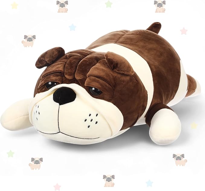 Vertintong 23.6" Huggable Dog Plush, Cute Stuffed Animal, Soft Adorable Cuddle Companion for Kids, Easter Birthday Plush Pillow Gift for Boys and Girls