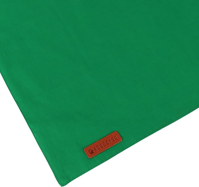 ADOGGYGO 2 Pack Red Green Dog Bandanas, Soft Cotton Solid Color Pet Triangle Scarf, Adjustable DIY Christmas Bandanas for Medium Large Dogs (Large)
