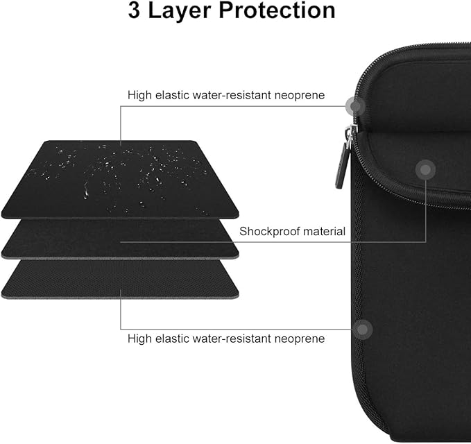 AULEEP 13-14 Inch Laptop Sleeves, Neoprene Water-Resistant Notebook Computer Pocket Tablet Chromebook Carrying Sleeve for MacBook Air/MacBook Pro 13-14 inch for HP/Dell/Lenovo/Asus/Acer, Black