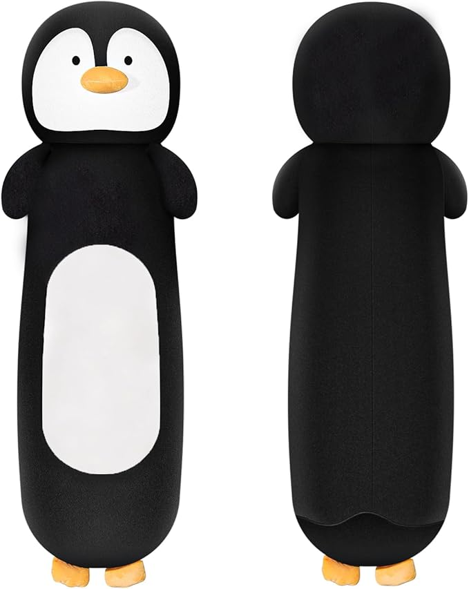 HAIJUNYA 22” Long Penguins Plush Body Pillow, Cute Giant Black Penguin Stuffed Animals, Big Penguins Squishy Soft Plushies Toy, Gifts for Kids Girls and Boys, Birthdays, Valentine's