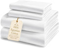 100% Egyptian Cotton Sheets King Size - 1000 Thread Count Silky Sateen King Size Sheets Set, Naturally Cooling & Breathable, Ultra-Soft Hotel Luxury Sheets with 15" Snug Fit Deep Pockets - White