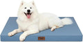 Tail Stories Outdoor Large Washable Dog Bed, Orthopedic Egg Crate Foam Dog Crate Mat for Large Dogs with Removable Oxford Cooling Cover, Blue
