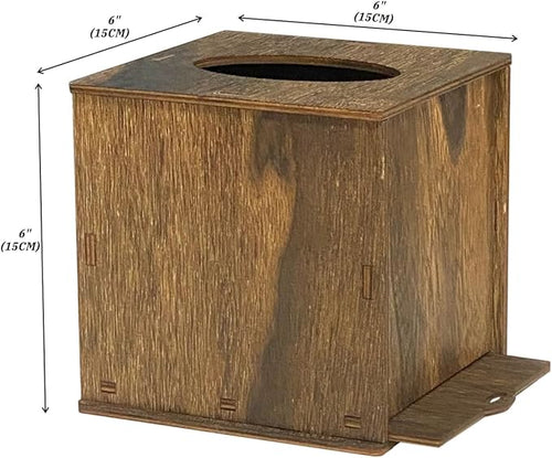 6 Pack Square Tissue Box Cover (6 x 6 x 6 inches) Rustic Wood Tissue Box Holder with Slidingout Bottom Wooden Tissue Box Cover Cube for Tabletop Stands Bathroom Bedroom Dinner Table