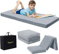 MeMoreCool Foldable Floor Mattress Kids Trifold Mat, Kids Folding Mattress Portable Futon, 75x25 Inch Grey