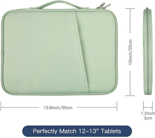 12.9 Inch Tablet Sleeve Bag for 2025 2024 iPad Pro M5 M4/iPad Air M2 13"/Pro 12.9",Samsung Galaxy Tab S9+Plus,S8+,S7+ Plus,S7 FE 12.4"Carrying Case,Surface Pro 11 Snapdragon,10,9,8,X,7+,7,6 Bag-Green