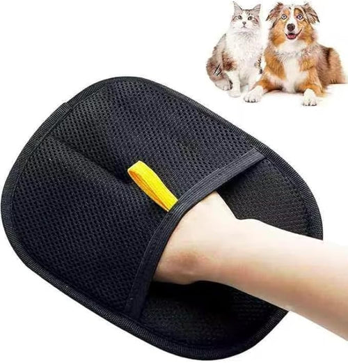 5-in-1 Pet Hair Removal Set – Electrostatic Hair Removal Glove, Pet Deshedding Massage Glove & 3 Portable Washable Lint Rollers for Clothing, Couch, Carpet & Car