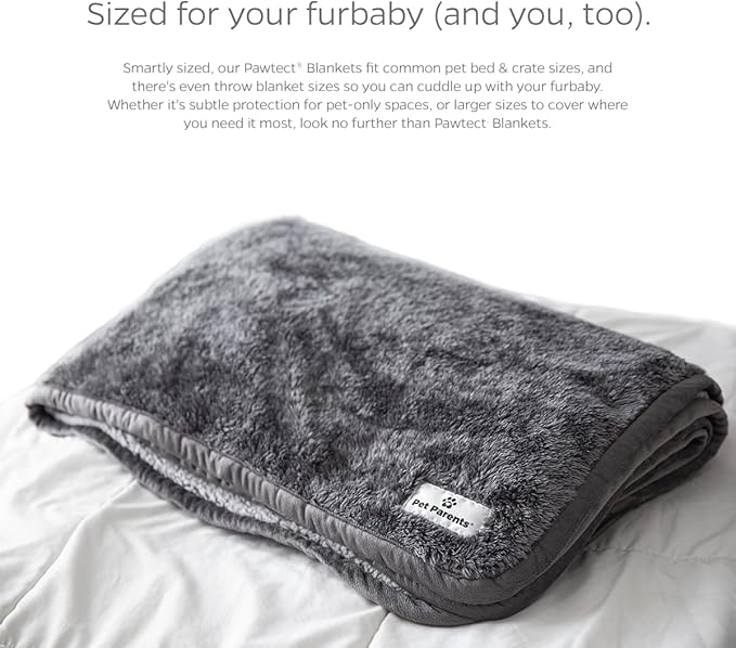 Pet Parents Pawtect Premium Waterproof Cat & Dog Blanket with WickQuick & Sherpup Technology, Puppy & Cat Blanket, Choc 50x60