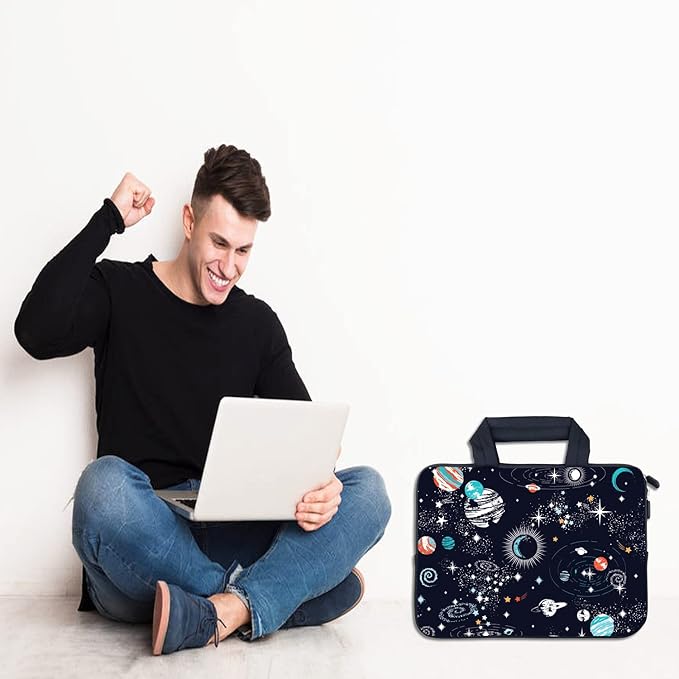 AMARY Laptop Sleeves 11.6" 12" Laptop Handle Bag Neoprene Notebook Carrying Pouch Chromebook Sleeves case Ultrabook Case Tablet Cover Fit Apple MacBook Air HP DELL Lenovo Asus for Men Women (Galaxy)