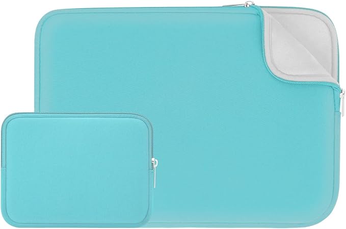 RAINYEAR 15.6 Inch Laptop Sleeve Case Soft Fluffy Lining Zipper Padded Cover Carrying Bag with Accessories Pouch, Compatible with 15.6" Notebook Computer Chromebook (Blue, Upgraded Version)
