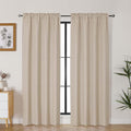 Lecloud Bessie Curtains 78 Inches Long 2 Panels, Rod Pockets Airy Window Curtains for Bedroom Decor, Light Filtering Faux Linen Textured Drapes for Living Room, Each 40" W x 78" L, Linen Color