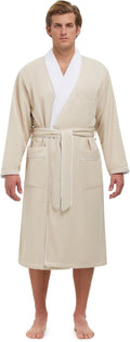 MONARCH Unisex Plush Lined Microfiber Bath Robe - Soft Shell with Polyester Lining, Resort-Grade Hotel & Spa Robe with Pocket