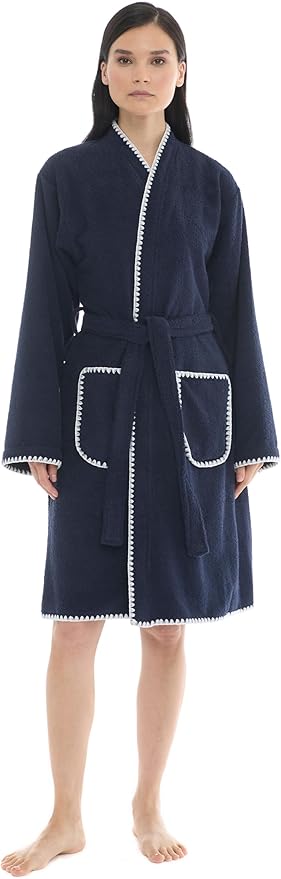 Seritaine Robes for Women, 100% Turkish Cotton Womens Robe, Luxury, Terry Cloth Long Spa Bathrobe