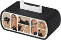 MEIBOOCH Cat-Themed Tissue Box Cover Rectangle, Stylish Tissue Holder for up to 4 Inches High Boxes, Curved Edge Tissue Box Holder (Black)