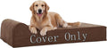 Rainmr Large Dog Bed Cover - Large Replacement Case for Memory Foam Pet Bed, Dog Bed Liner with Zipper, L Size, Chocolate, Covers Only