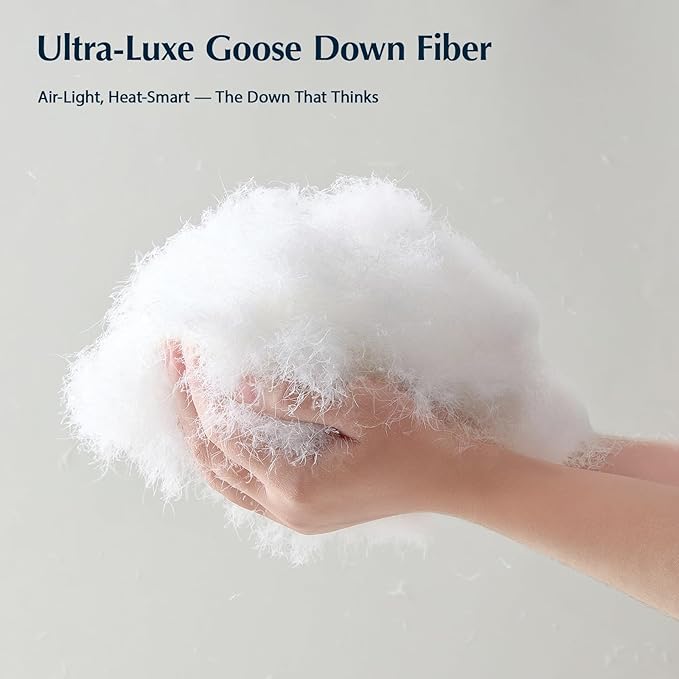 Pacific Coast Goose Feather Down Fiber Comforters Twin Size, Extra Fluffy White Duvet Insert, Ultra-Soft, Breathable, All Season Hotel Luxury Bedding Comforters, 8 Corner & Center Loops (68"x90")