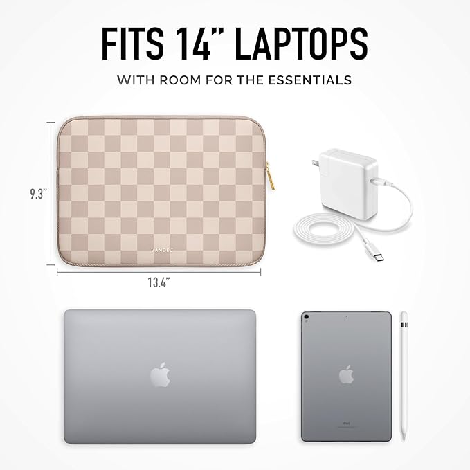 Vandel Slim MacBook Pro 14 inch Laptop Sleeve, Neoprene 14 Inch Apple MacBook Laptop Case Sleeve, Dell, HP Cover, Protective Asus, HP, Dell XPS Case, Computer Cover, Mac M1, M2, M3 Pouch