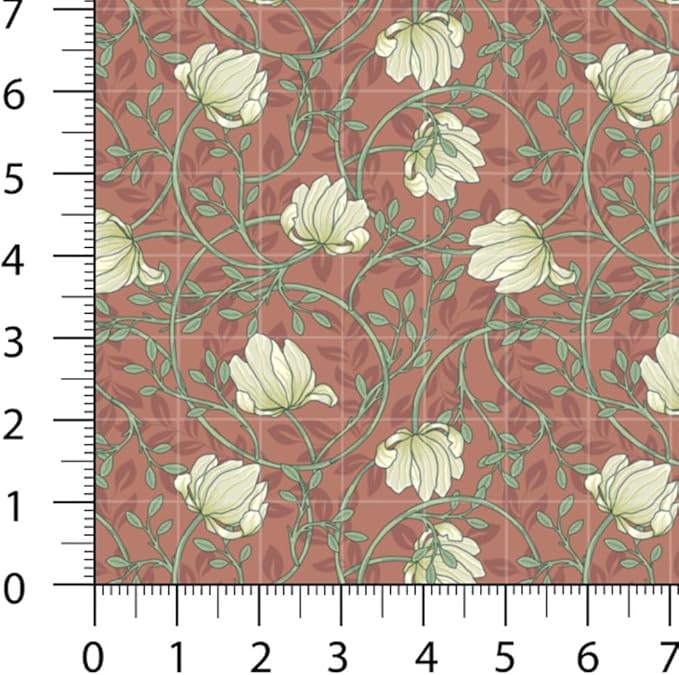 Floral Patchwork Fabric Panel 100x155 cm – 100% Cotton Satin, 6 Coordinated Botanical Prints on One Continuous Sheet (Vintage Botanica, 6pcs 50x50cm)