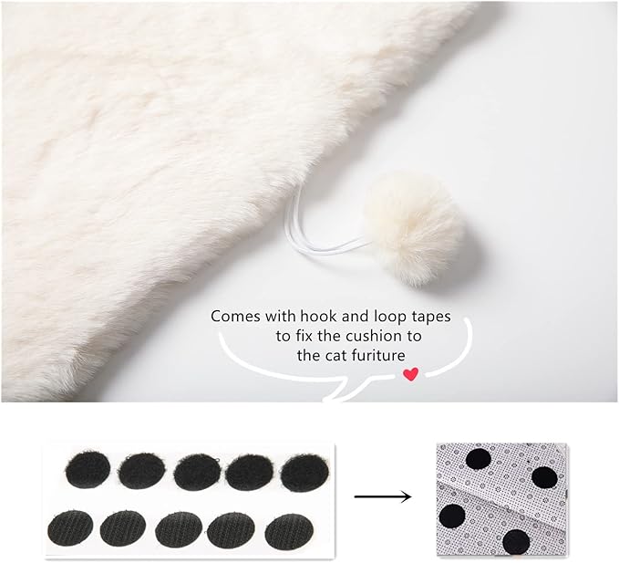 SHENGOCASE 2-Pack 10"x 15.7" Faux Rabbit Fur Cat Dog Bed Cushion Pad Mat, Cat Tree Tower Replacement Cushion for Window Perch Carrier House Cage Crate Kennel