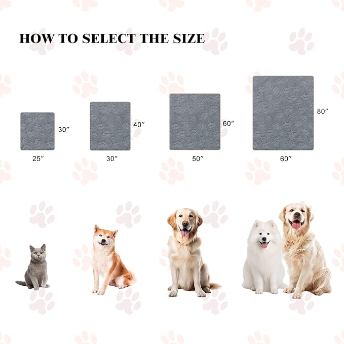 Qeils 1 Pack 4 Dog Blankets for Small Dogs - 4 pcs Waterproof Dog Blanket Washable - Soft Sherpa Fleece Puppy Blanket for Kitten Doggy, Warm Cat Blankets for Indoor Cats, 25"X30", Grey