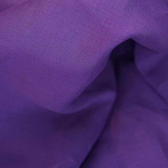 Japan Nature 100% Linen Fabric for Clothing, Home Decor, Pillow, Sofa, 55" Width, Craft by The Yard (Purple Color)