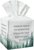 Watercolor Christian Tissue Box Covers Square, Leather Tissue Box Holders Decorative for Car Nightstand Home Office Organizer, Square Facial Paper Organizer Home Decor -026