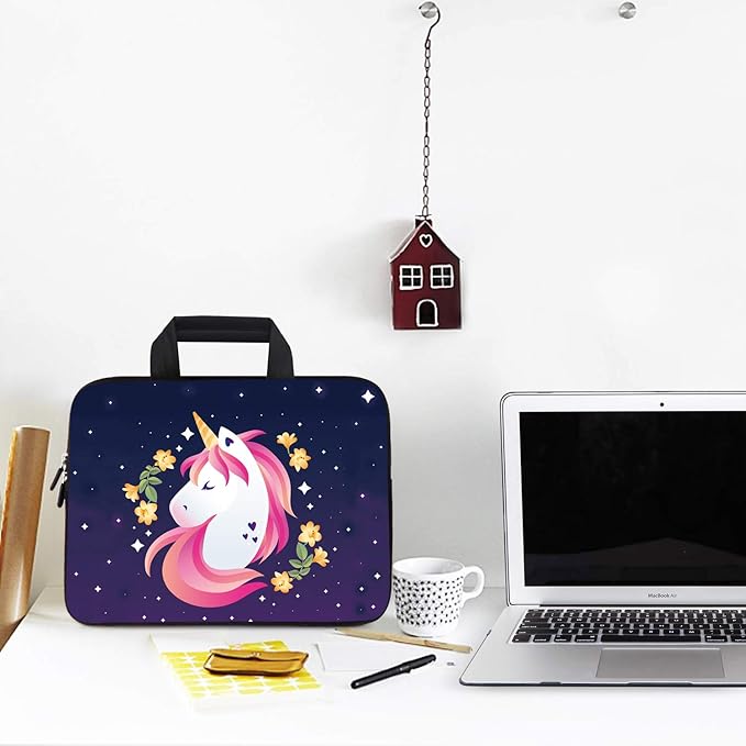 AMARY Chromebook Case 11.6" 12" inch Laptop Handle Bag Neoprene Notebook Carrying Pouch Ultrabook Case Tablet Cover Fit Apple MacBook Air HP DELL Lenovo Asus Samsung (Unicorn)