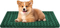 WITTOP Washable Dog Bed Plush Orthopedic Outdoor Crate Mat with Non-Slip Bottom,Luxe Soft Kennel Pad for Pets,Cozy Cage Cushion & Pet Sleeping Mattress Large Sized,Medium,Small Dogs,24 x 18 inch,Green